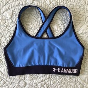 Under Armour Blue Crossback Compression Sports Bra